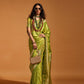 Parrot Green Soft Satin Silk Saree