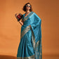 Parrot Green Soft Satin Silk Saree