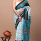 Light Green Printed Handloom Cotton Mulmul Saree