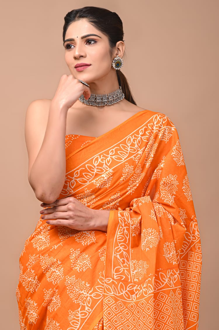 Devnaagri - Priyanka Mohan in Orange Organza and Georgette Saree