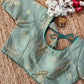 Golden Sequin Pattern Embroidered Silk Designer Blouse