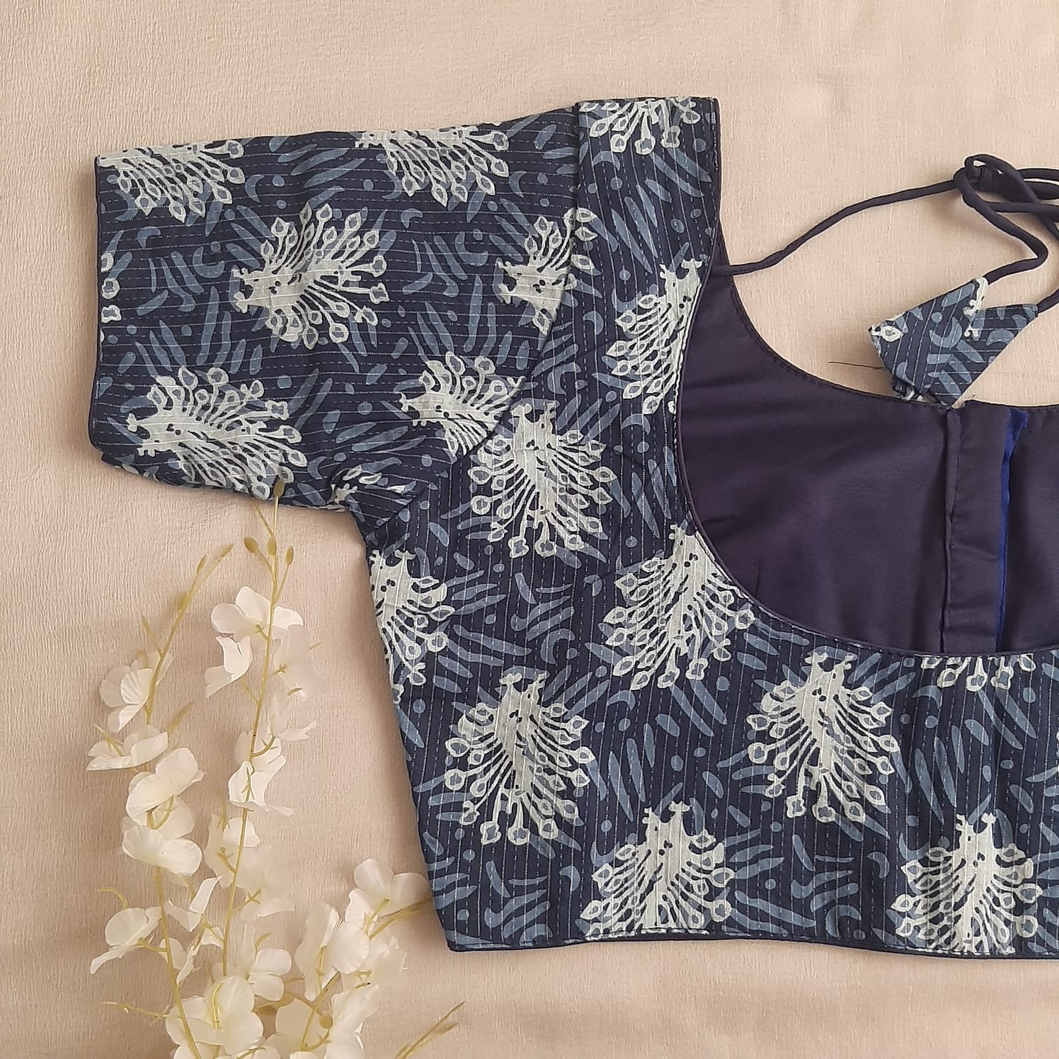 Ajrakh Printed Indigo Soft Cotton Blouse