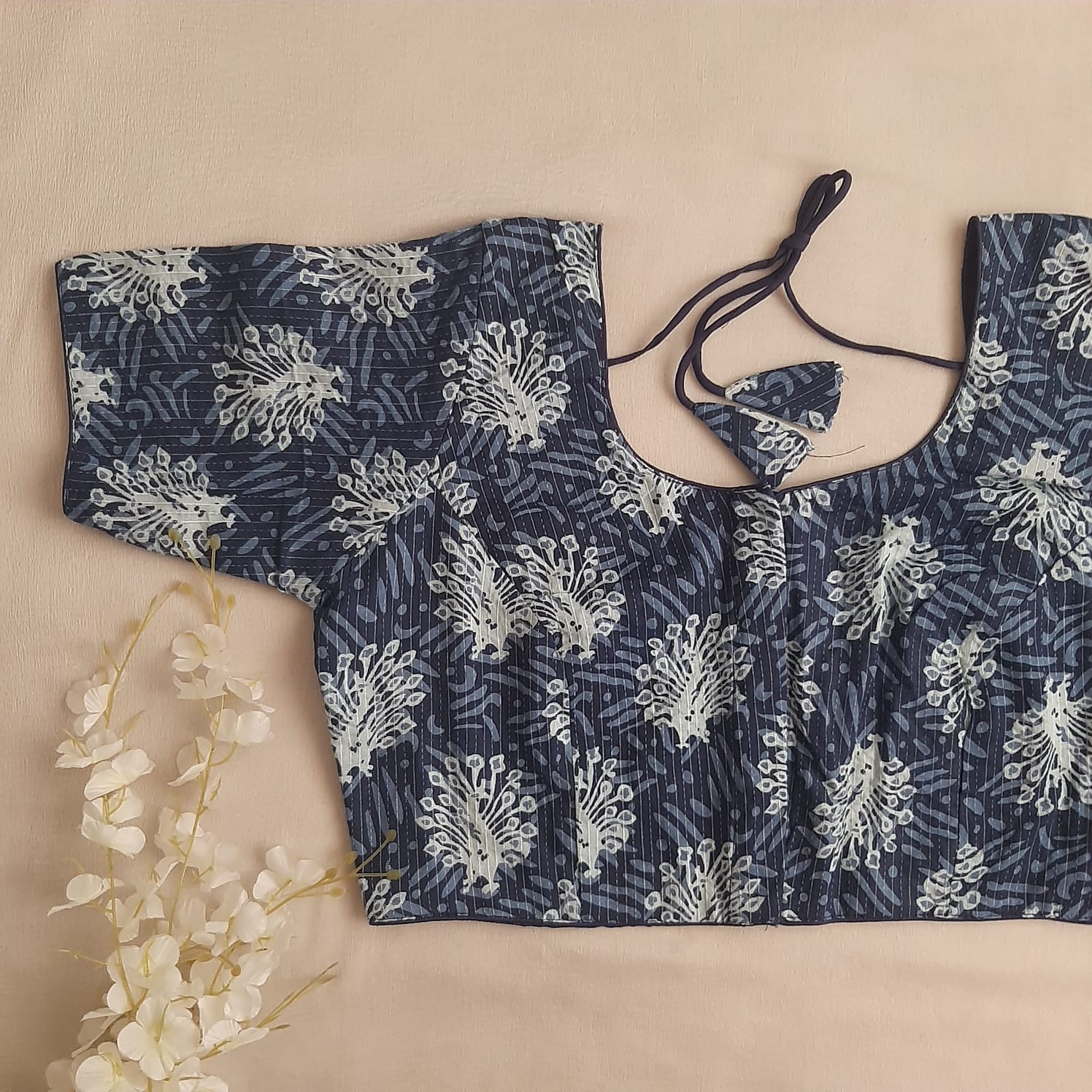 Ajrakh Printed Indigo Soft Cotton Blouse