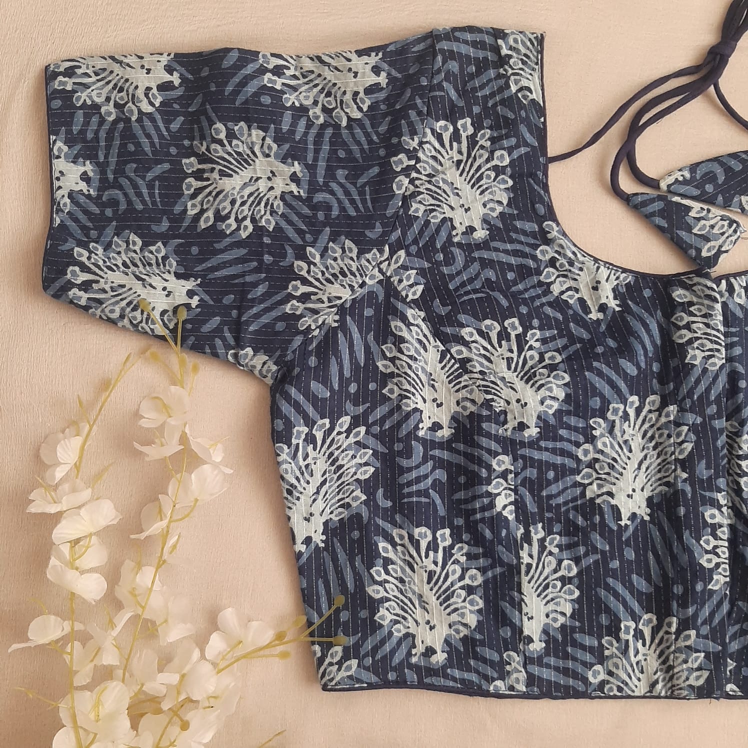 Ajrakh Printed Indigo Soft Cotton Blouse