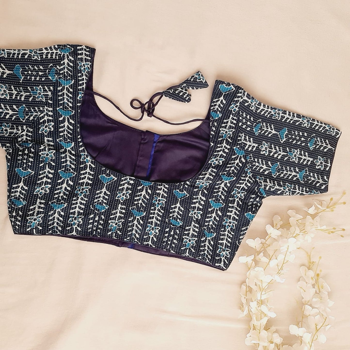 Ajrakh Printed Indigo Soft Cotton Blouse