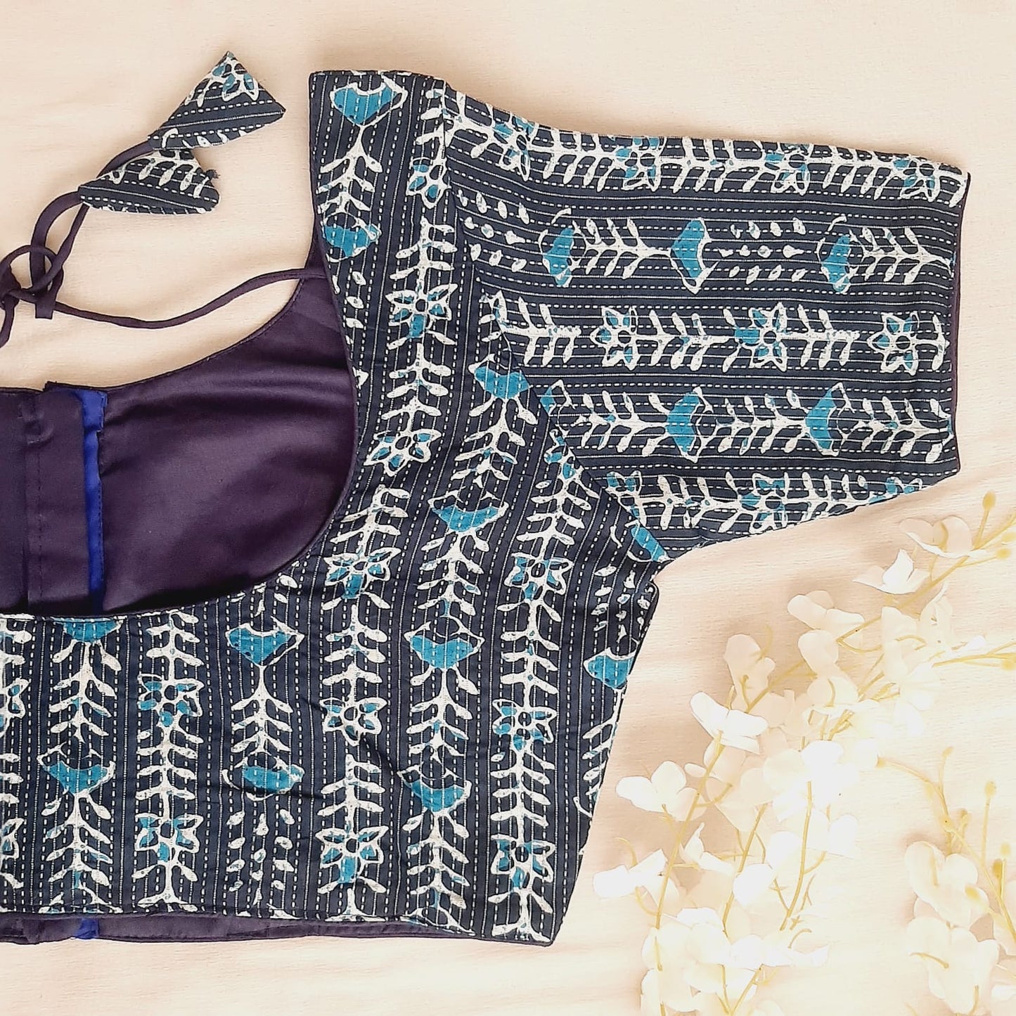 Ajrakh Printed Indigo Soft Cotton Blouse