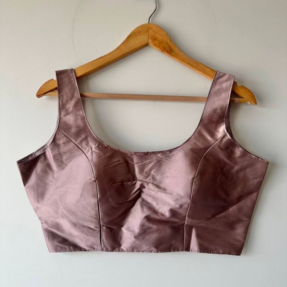 Satin Silk Solid Color Regular Sleeveless Blouse