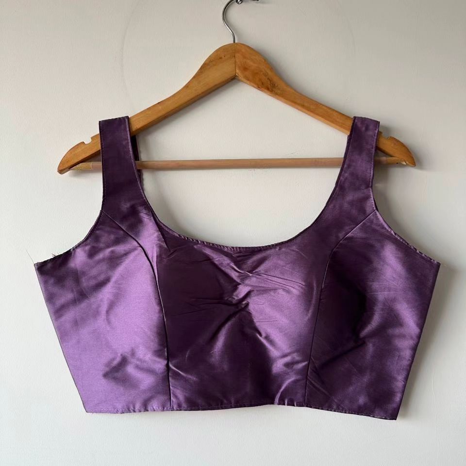 Satin Silk Solid Color Regular Sleeveless Blouse