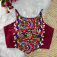 Halter Neck Mirror Embroidered Blouse With Kodi - Navratri Special