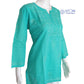 Seagreen Dobby Cotton Short Chikankari Kurti