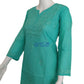 Seagreen Dobby Cotton Short Chikankari Kurti