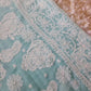 Seagreen Sanah Handcrafted Lucknowi Chikankari Saree