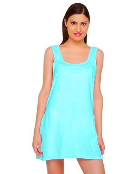 Sky Blue Cotton Short Inner Slip