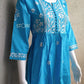 Sky Blue Flared Cotton Short Chikankari Kurti