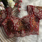 Red Embroidered Velvet Bridal Blouse Online Near You