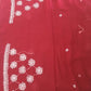 Maroon Surya Hand Embroidered Lucknowi Chikankari Saree