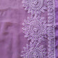 Purple Surya Hand Embroidered Lucknowi Chikankari Saree