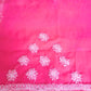 Rose Pink Surya Hand Embroidered Lucknowi Chikankari Saree