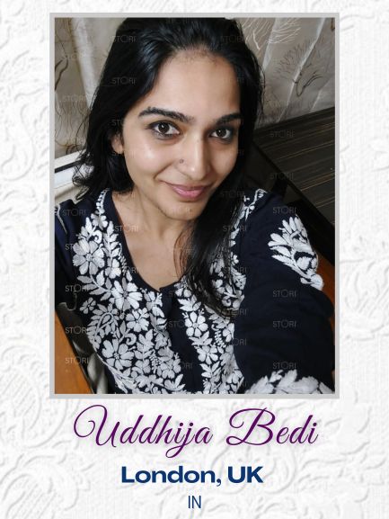 Uddhija Bedi in Kaaya Navy Blue Modal Chikankari Kurti