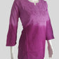 Rihaana Purple Dobby Cotton Ombre Shaded Short Chikankari Kurti