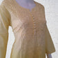 Butter Yellow Ombre Shaded Soft Dobby Cotton Chikankari Kurti