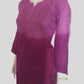 Rihaana Purple Dobby Cotton Ombre Shaded Short Chikankari Kurti