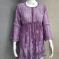 Mauve Short Georgette Chikankari Kurti With Bell Sleeves