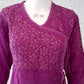 Magenta Purple Ombre Angarkha Pattern Soft Dobby Cotton Chikankari Kurti