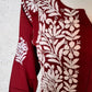 Kaaya Deep Maroon Modal Chikankari Kurti