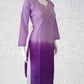 Lavender Purple Ombre Shaded Soft Dobby Cotton Chikankari Kurti