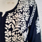 Kaaya Navy Blue Modal Chikankari Kurti