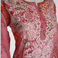 Floral Dusty Pink Cotton Mulmul Chikankari Kurti