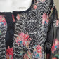 Black Printed Floral Georgette Short Chikankari Kurti With Dori