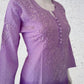 Lavender Purple Ombre Shaded Soft Dobby Cotton Chikankari Kurti