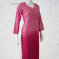 Rose Pink Ombre Shaded Soft Dobby Cotton Chikankari Kurti