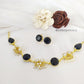 Seaarne Natural Pearls & Glossy Stone Necklace Set