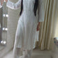 Aleesha White Soft Modal Chikankari Kurti & Palazzo Set