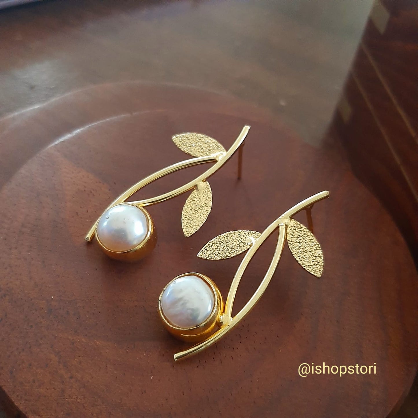 Budstring Natural Pearls Statement Earrings