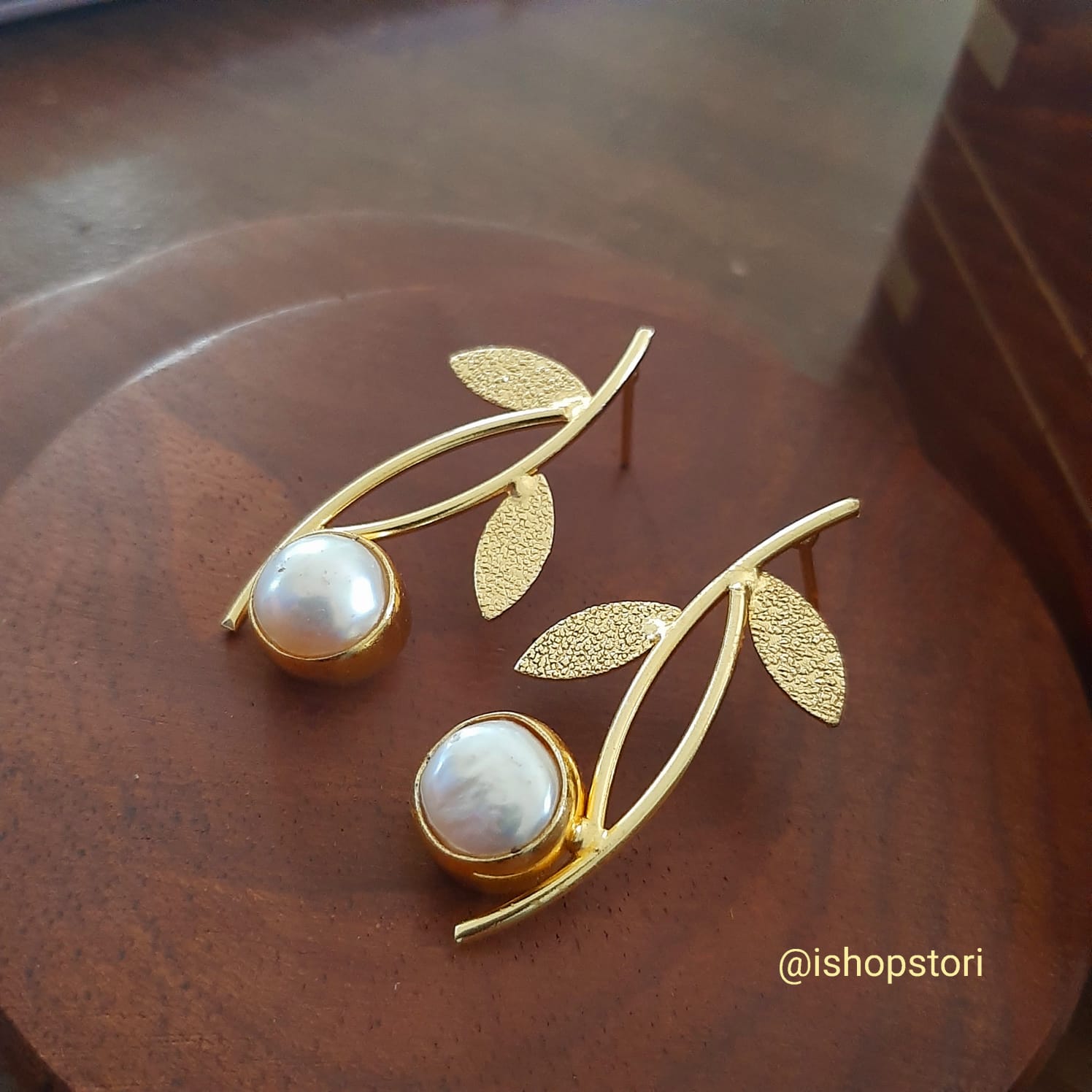 Budstring Natural Pearls Statement Earrings