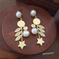 Star & Petals Natural Pearls Statement Earrings