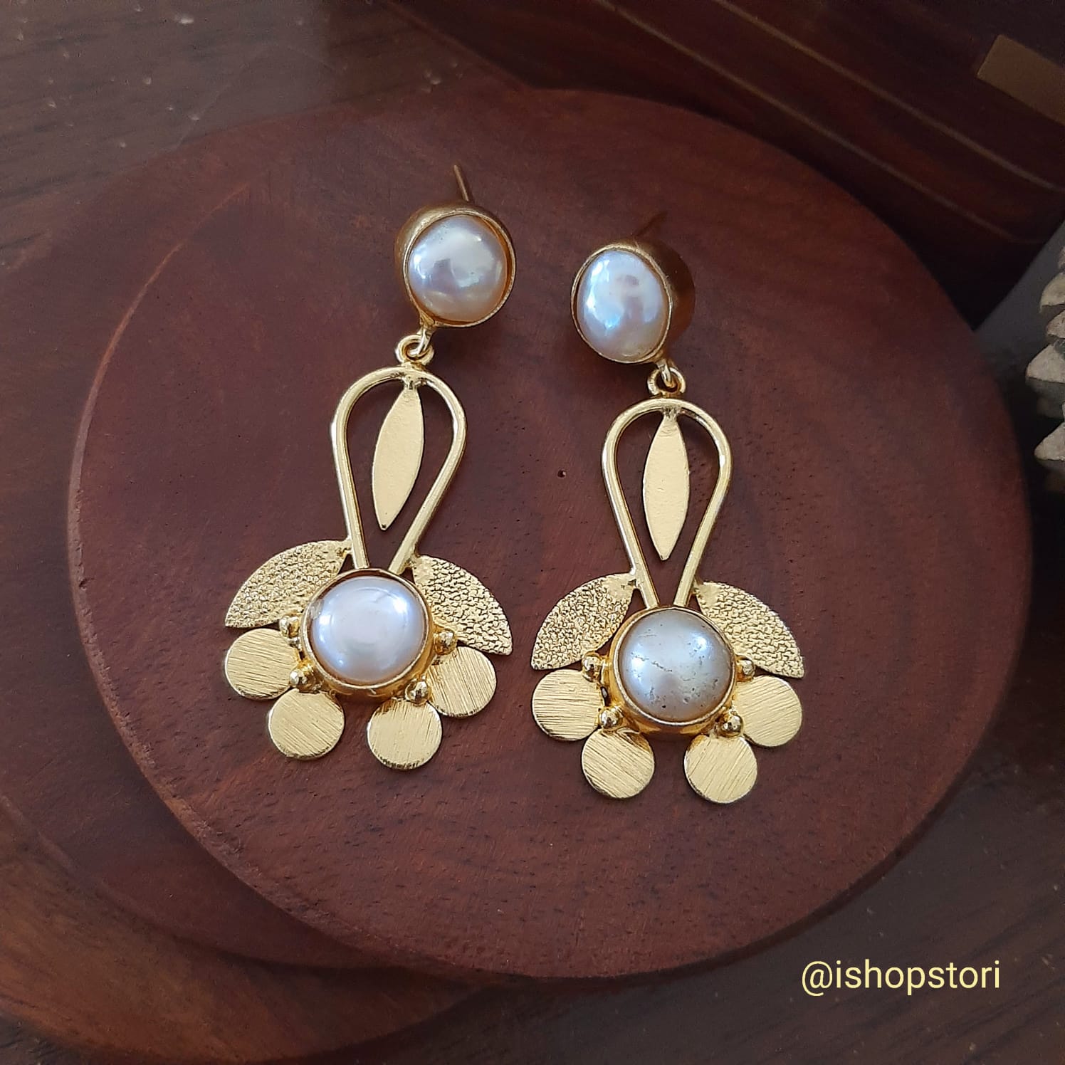 Dancing Bloom in Fresh Water Pearls Statement Earrings