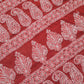 Red Noor Full Jaal Hand Embroidered Lucknowi Chikankari Saree