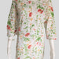 White & Orange Floral Printed Mulmul Cotton Short Chikankari Kurti