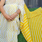 Yellow Chevron Printed Handloom Cotton Mulmul Saree