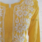 Prisha Magnolia Yellow Pure Cotton Straight Fit Chikankari Kurti