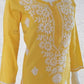 Prisha Magnolia Yellow Pure Cotton Straight Fit Chikankari Kurti