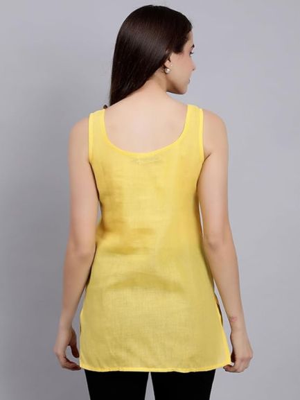 Yellow Cotton Short Inner Slip