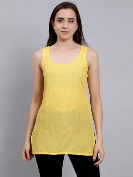 Yellow Cotton Short Inner Slip