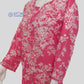 Bloom Bright Pink Printed Mulmul Cotton Chikankari Kurti