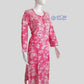 Bloom Bright Pink Printed Mulmul Cotton Chikankari Kurti